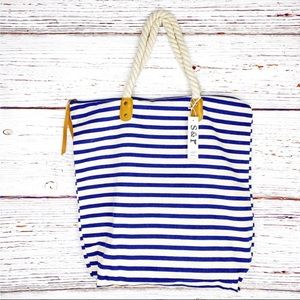 Summer & Rose Brittany striped zippered tote bag